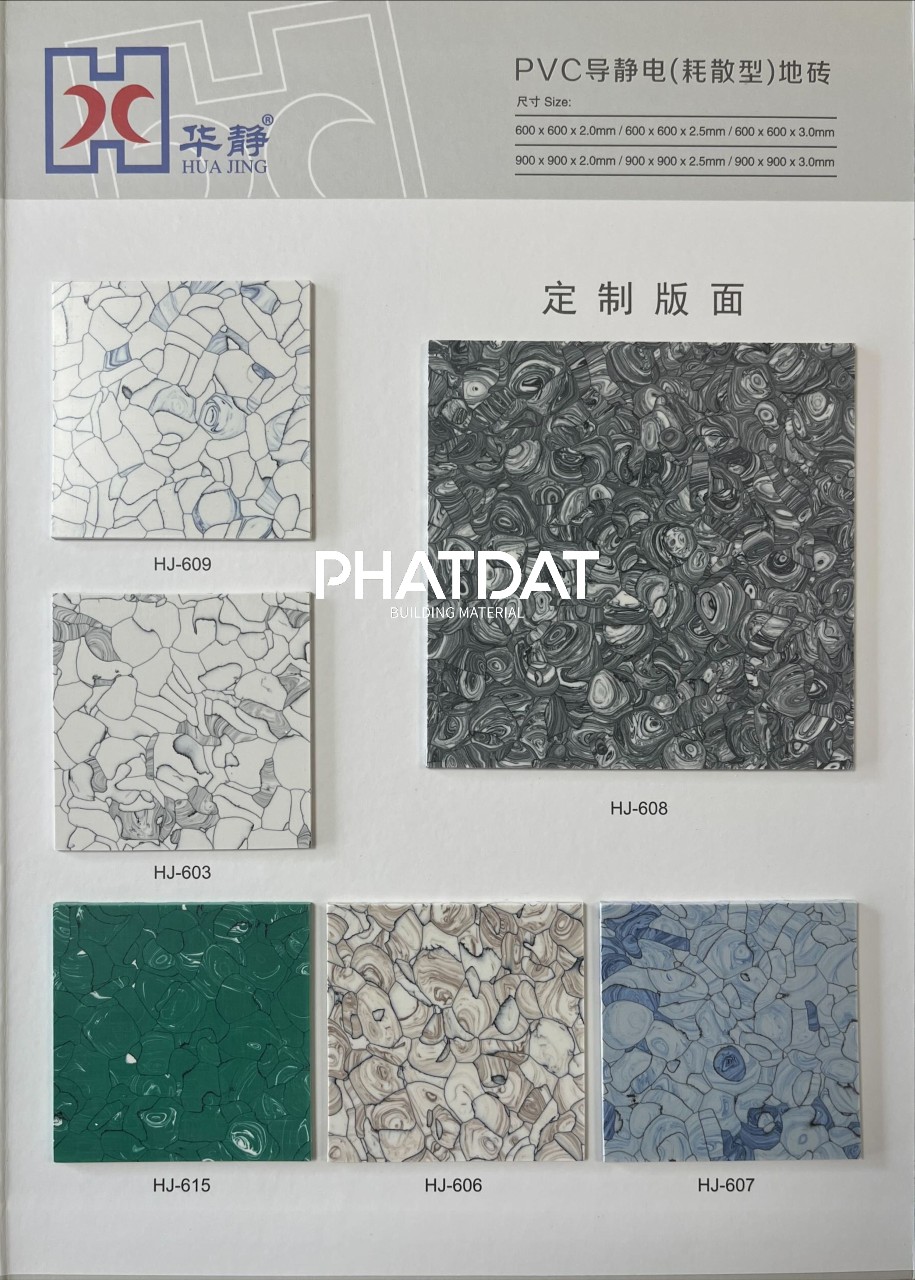 gạch vinyl chống tĩnh điện esd tile huajing 